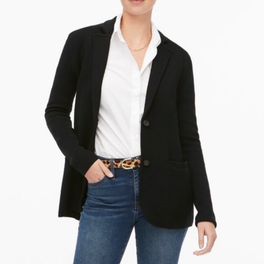 J. Crew Sweater Knit Blazer Black S
